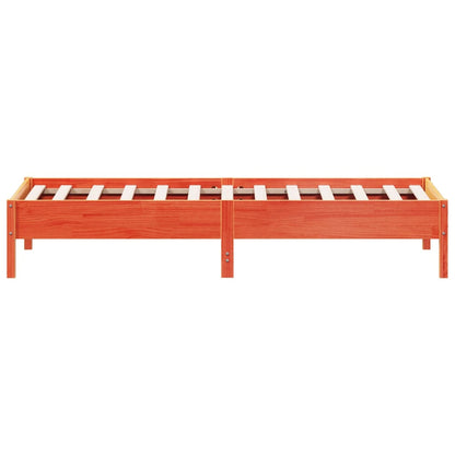 Bed Frame without Mattress Wax Brown 90x200 cm Solid Wood Pine