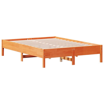 Bed Frame without Mattress Wax Brown 120x190 cm Small Double Solid Wood Pine