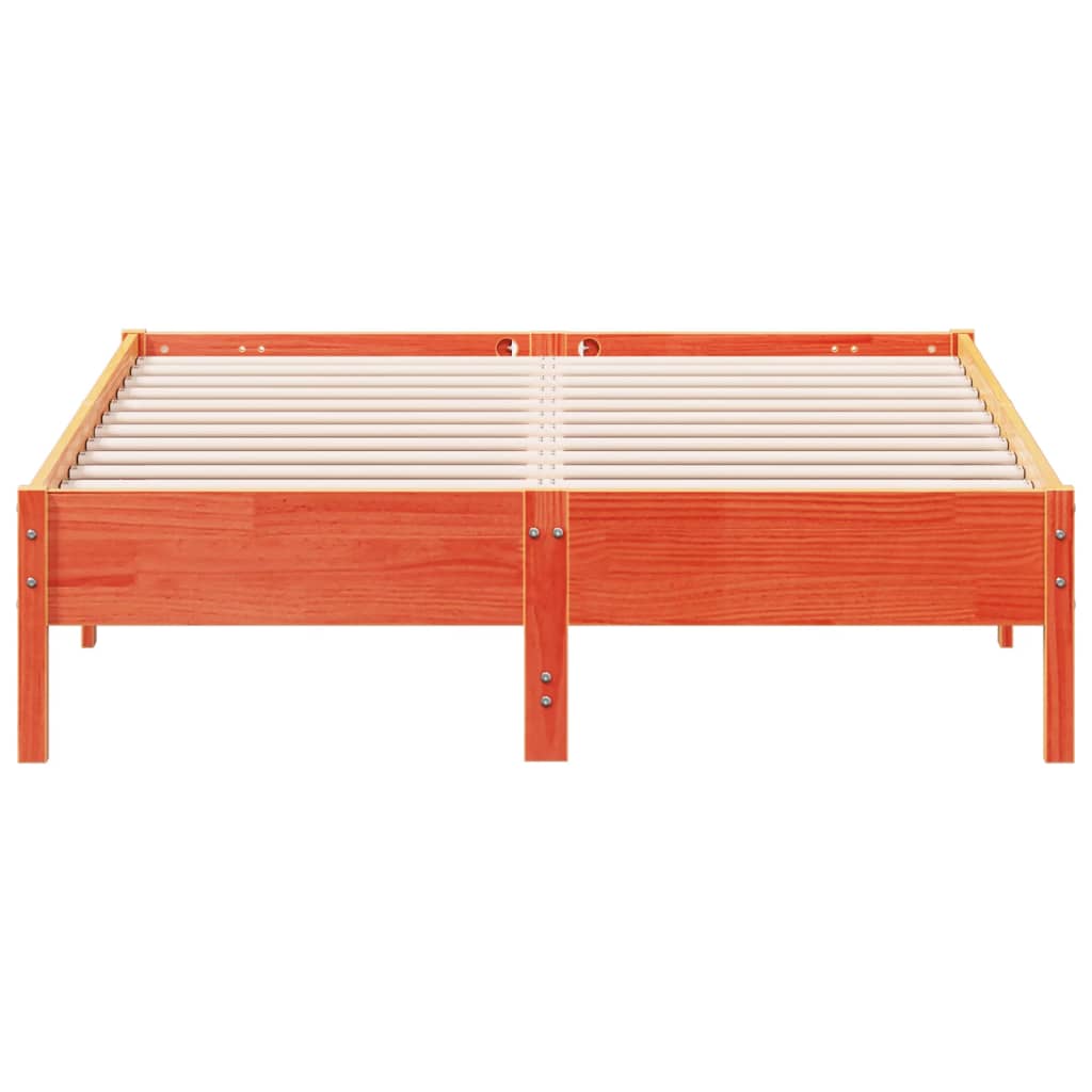 Bed Frame without Mattress Wax Brown 120x190 cm Small Double Solid Wood Pine