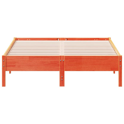 Bed Frame without Mattress Wax Brown 120x190 cm Small Double Solid Wood Pine