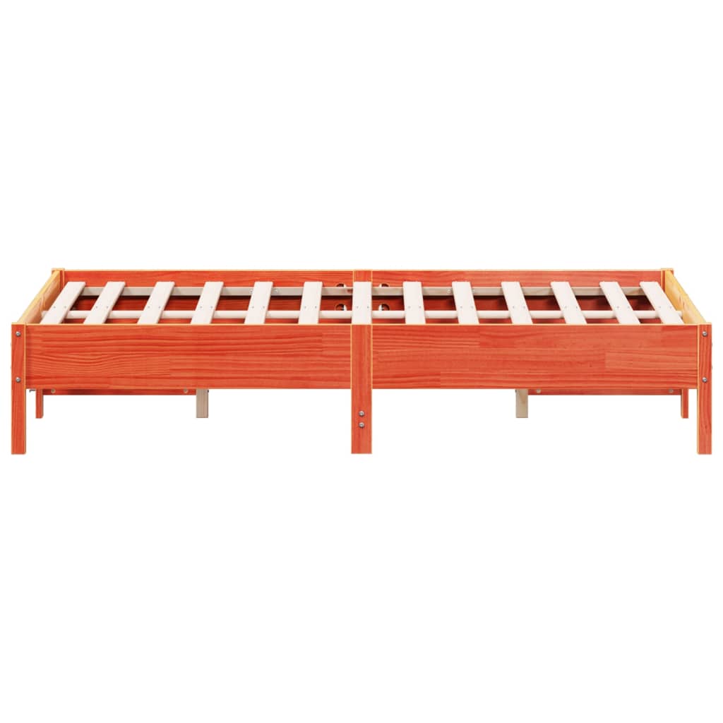 Bed Frame without Mattress Wax Brown 120x190 cm Small Double Solid Wood Pine