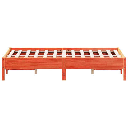 Bed Frame without Mattress Wax Brown 120x190 cm Small Double Solid Wood Pine