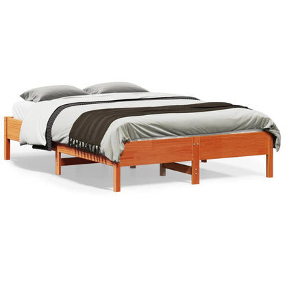 Bed Frame without Mattress Wax Brown 120x190 cm Small Double Solid Wood Pine