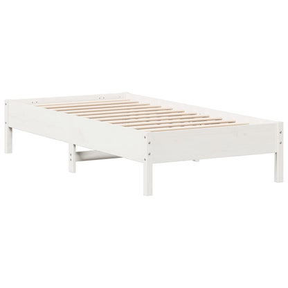 Bed Frame without Mattress White 90x190 cm Single Solid Wood Pine