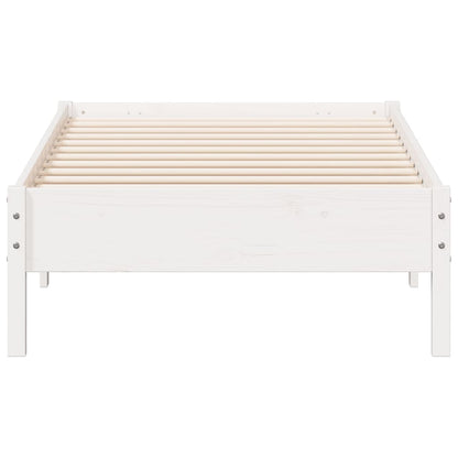 Bed Frame without Mattress White 90x190 cm Single Solid Wood Pine