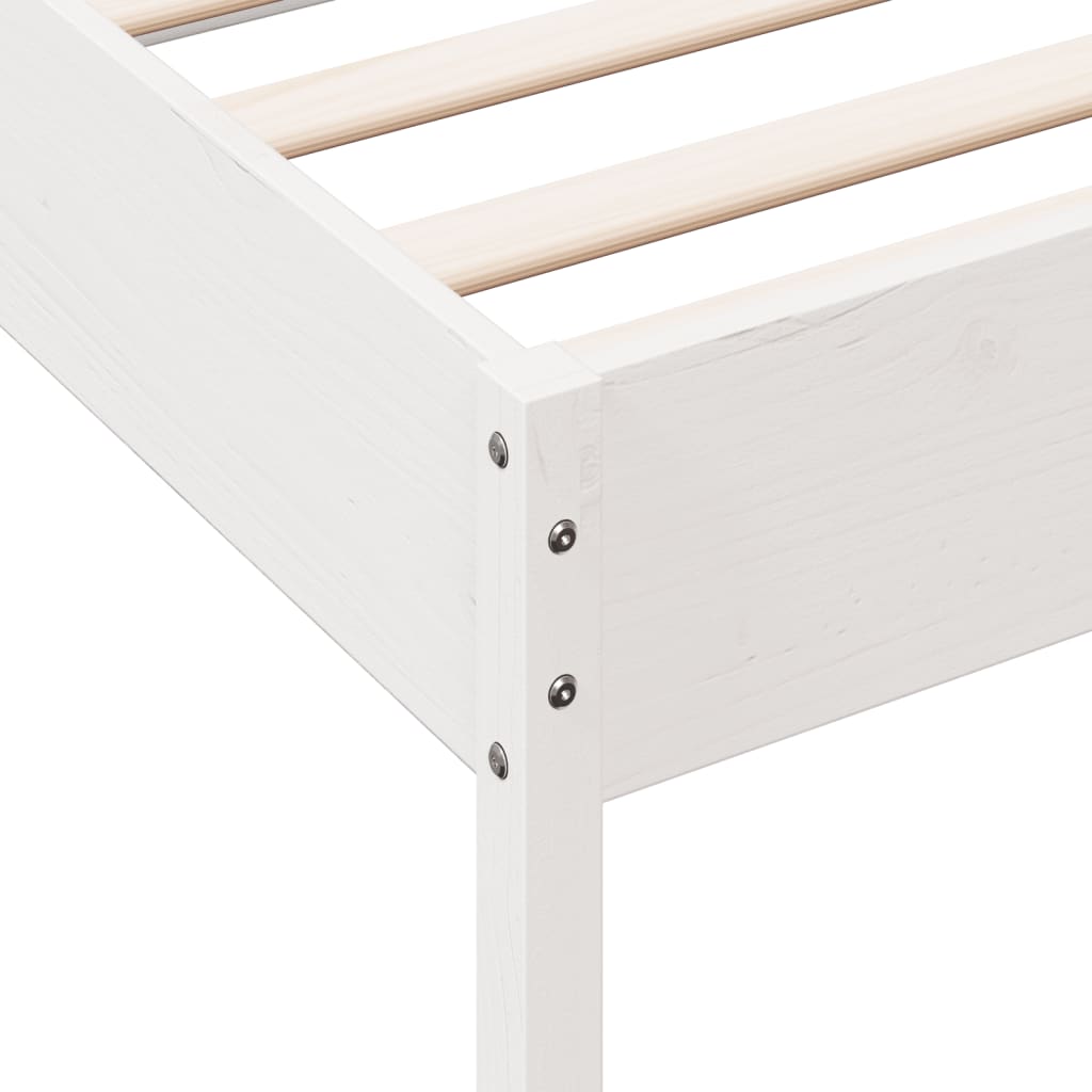 Bed Frame without Mattress White 90x190 cm Single Solid Wood Pine
