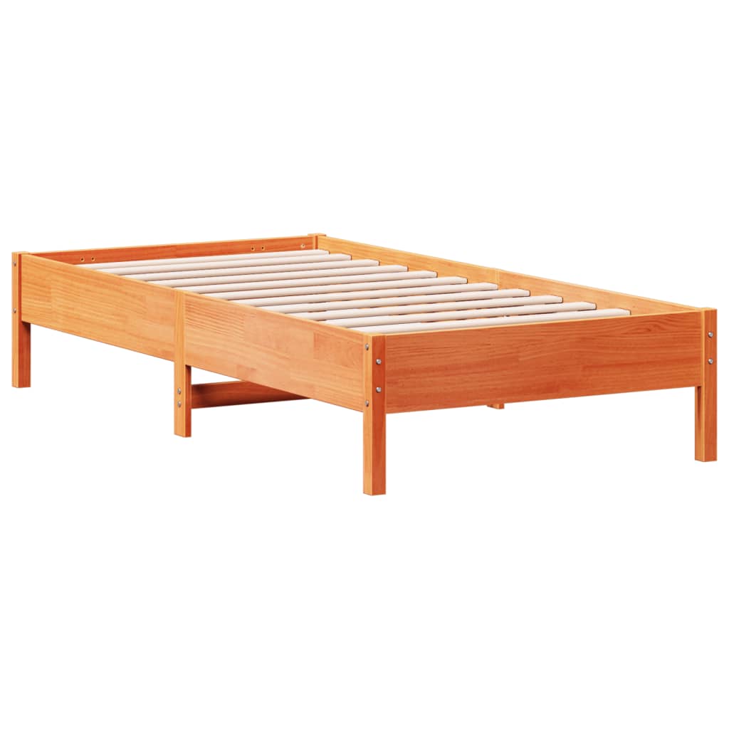 Bed Frame without Mattress Wax Brown 90x190 cm Single Solid Wood Pine