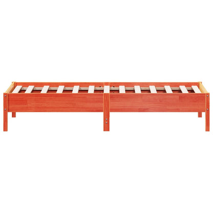 Bed Frame without Mattress Wax Brown 90x190 cm Single Solid Wood Pine