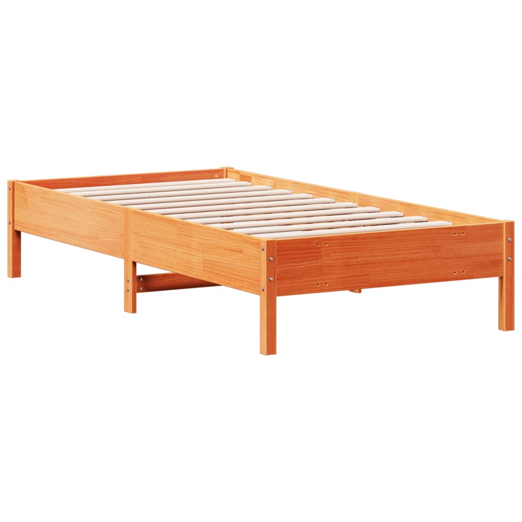 Bed Frame without Mattress Wax Brown 90x190 cm Single Solid Wood Pine