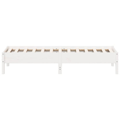 Bed Frame without Mattress White 75x190 cm Small Single Solid Wood Pine