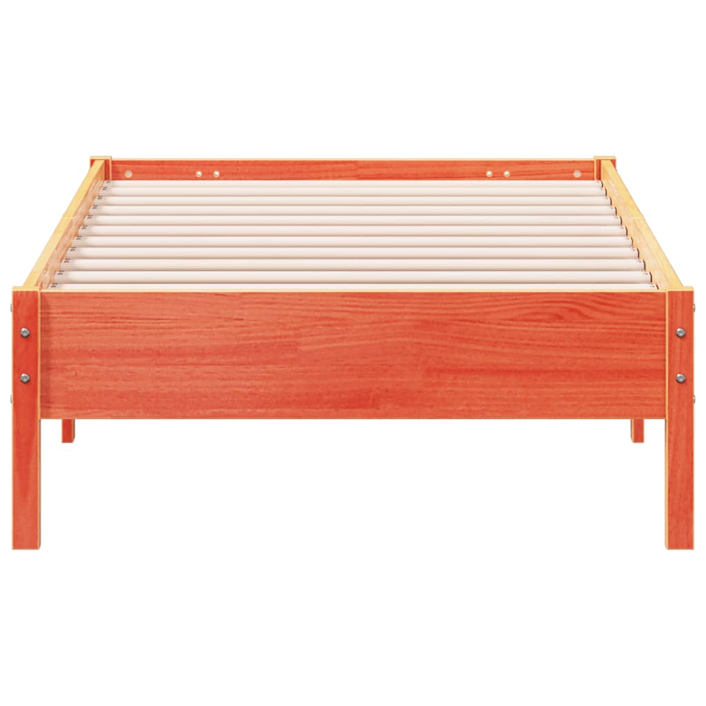 Bed Frame without Mattress Wax Brown 75x190 cm Small Single Solid Wood Pine