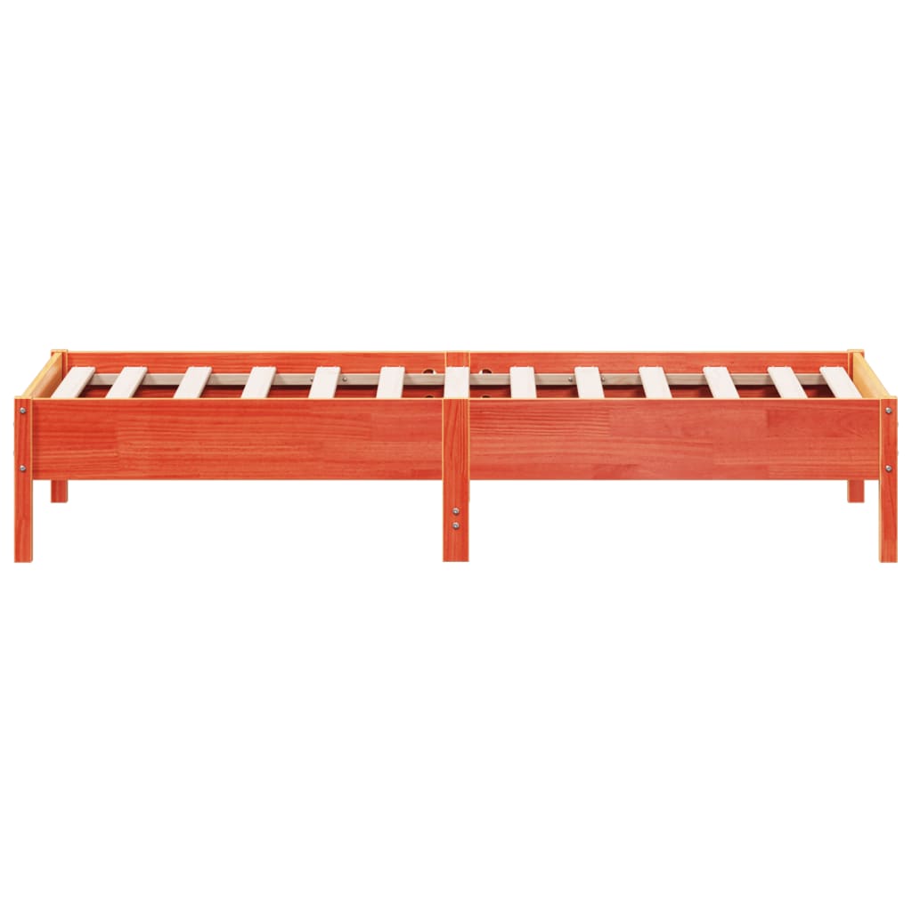 Bed Frame without Mattress Wax Brown 75x190 cm Small Single Solid Wood Pine