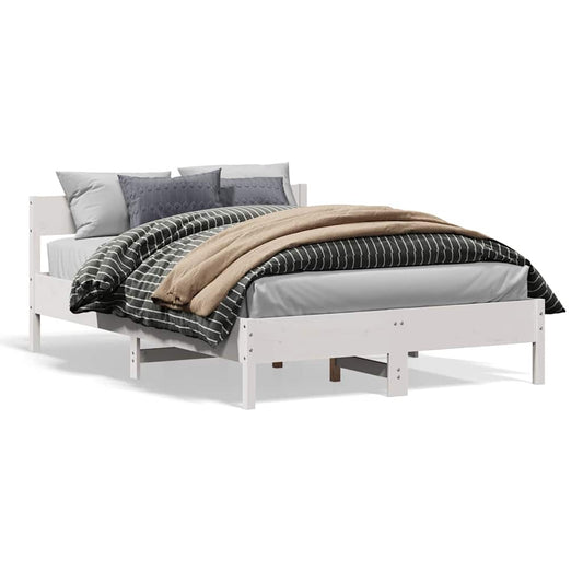 Bed Frame without Mattress White 160x200 cm Solid Wood Pine