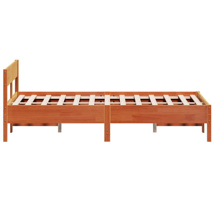 Bed Frame without Mattress Wax Brown 160x200 cm Solid Wood Pine