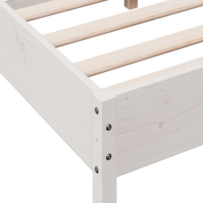 Bed Frame without Mattress White 150x200 cm King Size Solid Wood Pine
