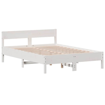 Bed Frame without Mattress White 140x200 cm Solid Wood Pine