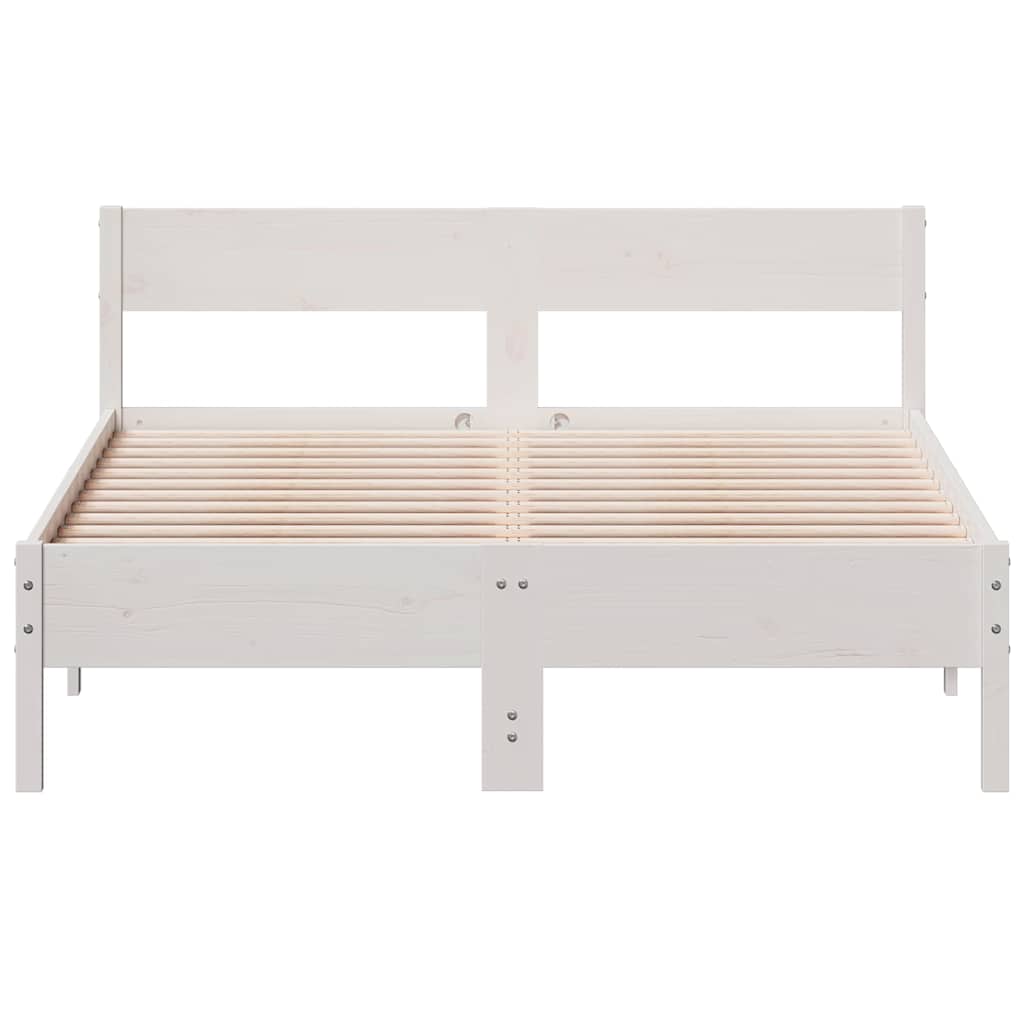 Bed Frame without Mattress White 140x200 cm Solid Wood Pine
