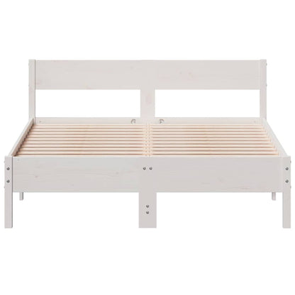 Bed Frame without Mattress White 140x200 cm Solid Wood Pine