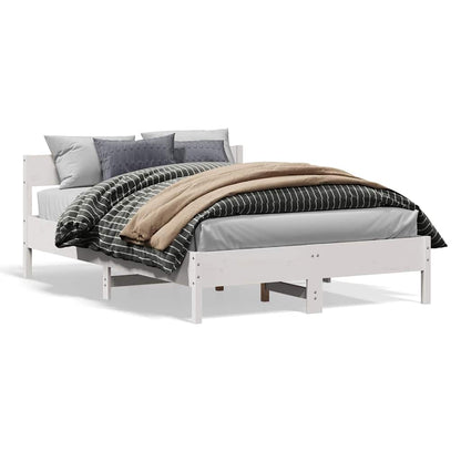 Bed Frame without Mattress White 120x200 cm Solid Wood Pine