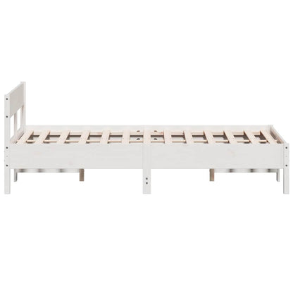 Bed Frame without Mattress White 120x200 cm Solid Wood Pine