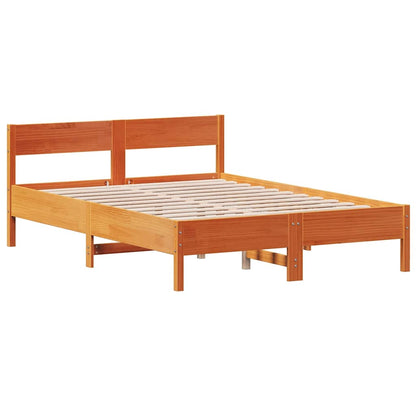 Bed Frame without Mattress Wax Brown 120x200 cm Solid Wood Pine