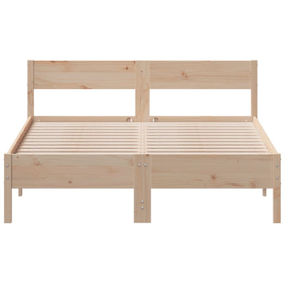 Bed Frame without Mattress 135x190 cm Double Solid Wood Pine