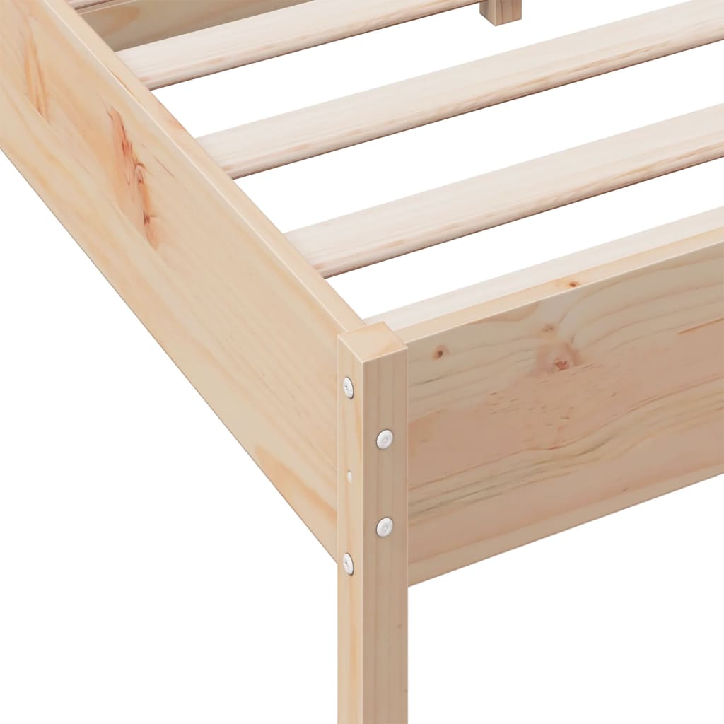 Bed Frame without Mattress 135x190 cm Double Solid Wood Pine