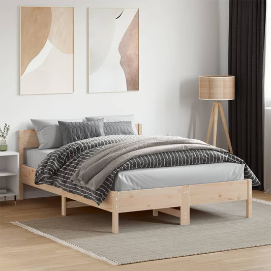 Bed Frame without Mattress 135x190 cm Double Solid Wood Pine