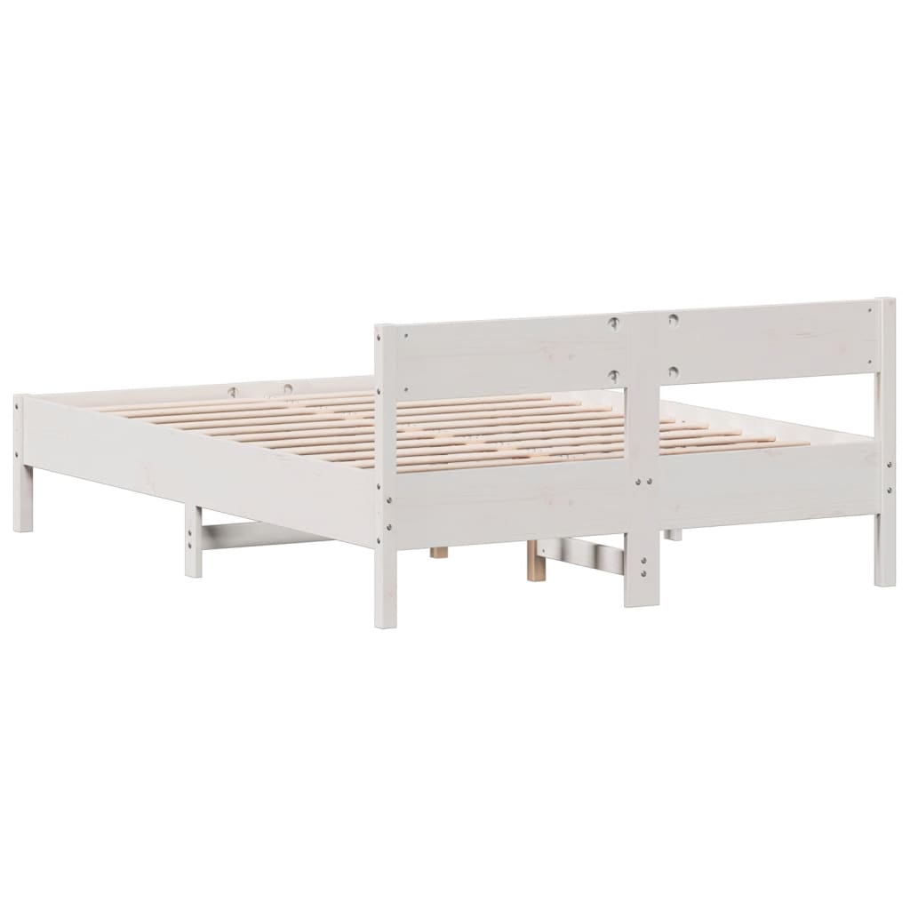 Bed Frame without Mattress White 120x190 cm Small Double Solid Wood Pine