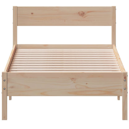 Bed Frame without Mattress 75x190 cm Small Single Solid Wood Pine