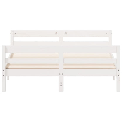Bed Frame without Mattress White 120x200 cm Solid Wood Pine