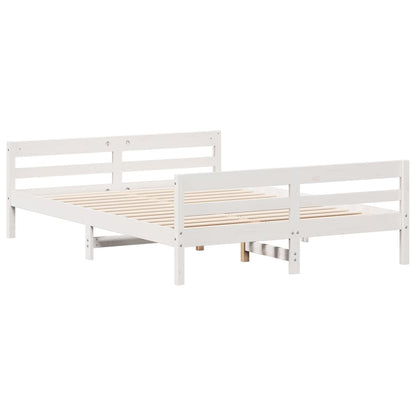 Bed Frame without Mattress White 120x200 cm Solid Wood Pine