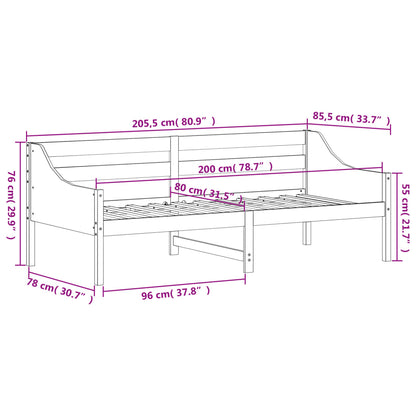 Day Bed without Mattress Wax Brown 80x200 cm Solid Wood Pine