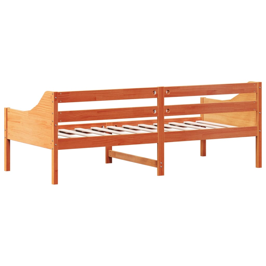 Day Bed without Mattress Wax Brown 100x200 cm Solid Wood Pine