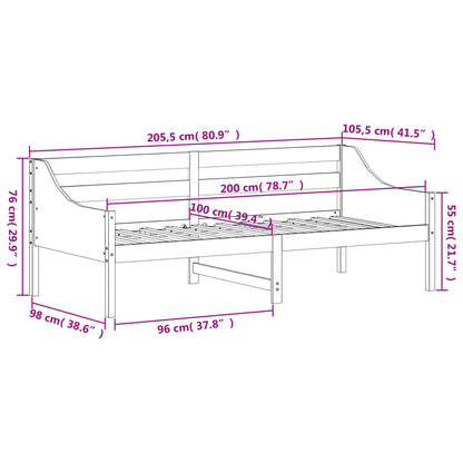 Day Bed without Mattress Wax Brown 100x200 cm Solid Wood Pine