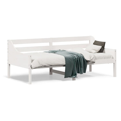 Day Bed without Mattress White 90x190 cm Single Solid Wood Pine