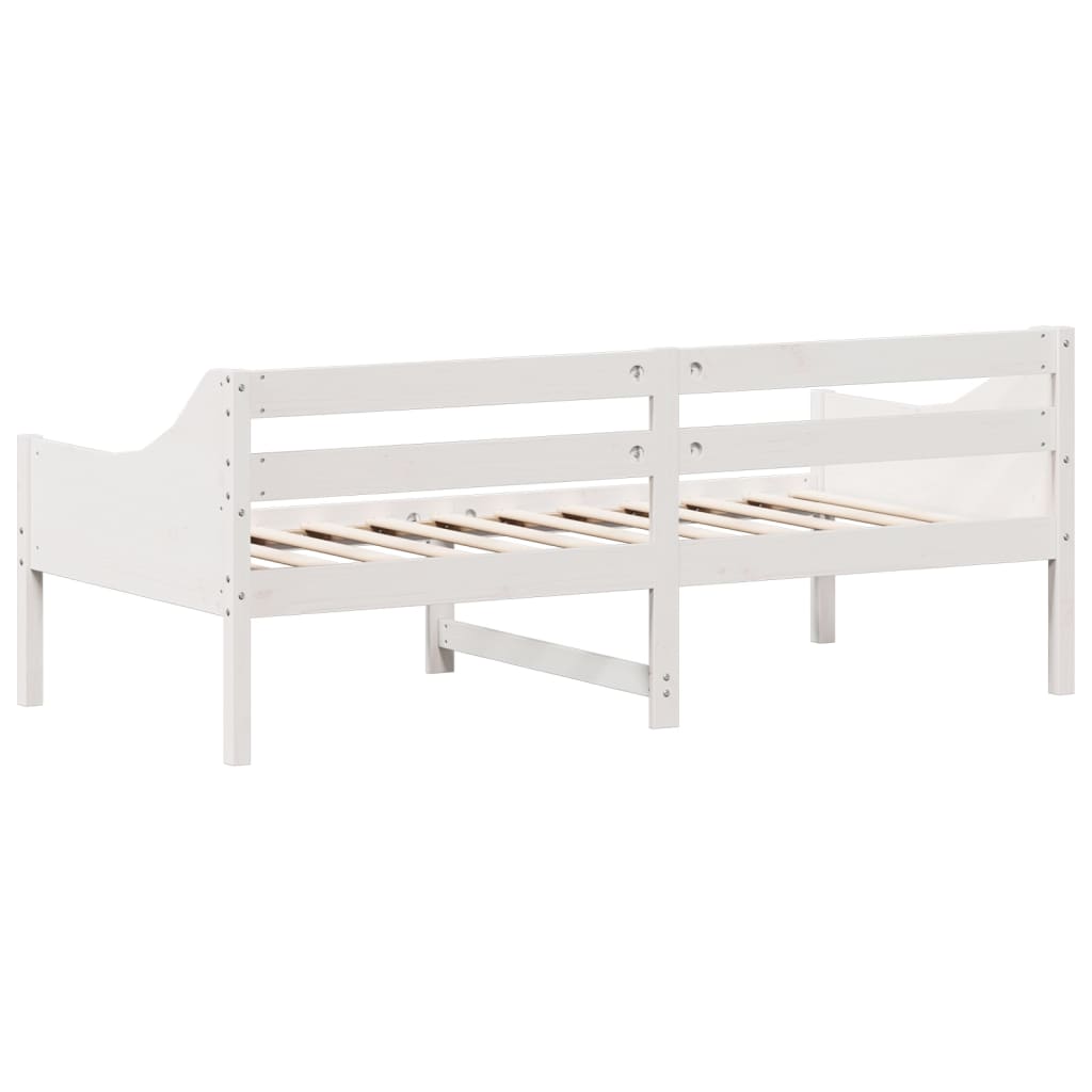 Day Bed without Mattress White 90x190 cm Single Solid Wood Pine