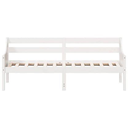 Day Bed without Mattress White 75x190 cm Small Single Solid Wood Pine