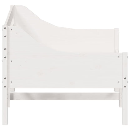 Day Bed without Mattress White 75x190 cm Small Single Solid Wood Pine