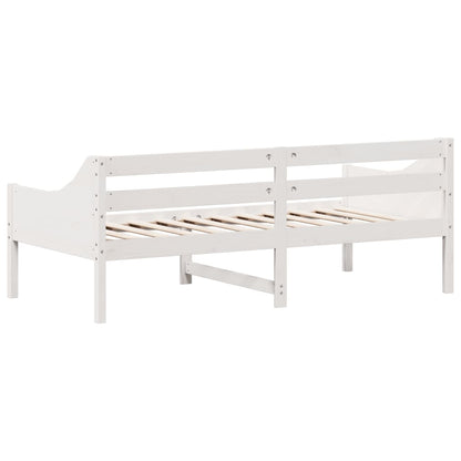 Day Bed without Mattress White 75x190 cm Small Single Solid Wood Pine