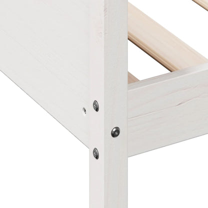 Day Bed without Mattress White 75x190 cm Small Single Solid Wood Pine