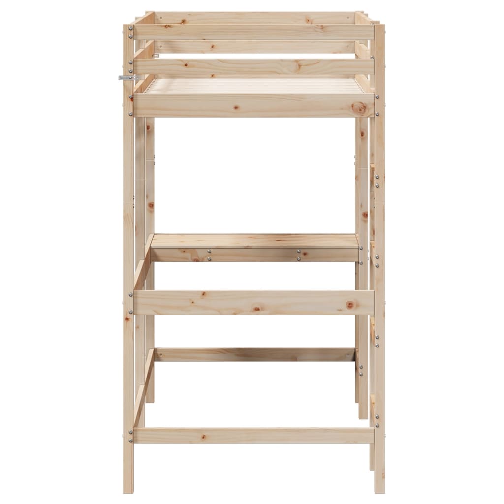 Loft Bed without Mattress 100x200 cm Solid Wood Pine