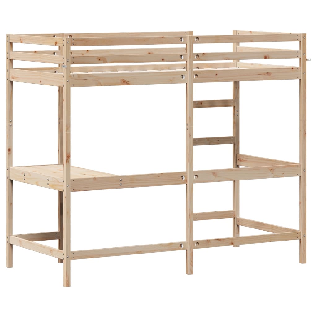 Loft Bed without Mattress 100x200 cm Solid Wood Pine