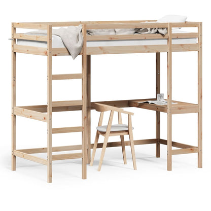 Loft Bed without Mattress 90x200 cm Solid Wood Pine