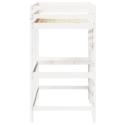 Loft Bed without Mattress White 90x200 cm Solid Wood Pine