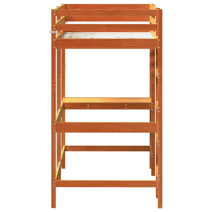 Loft Bed without Mattress Wax Brown 90x200 cm Solid Wood Pine