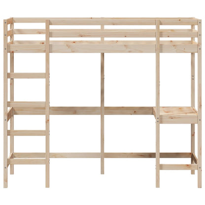 Loft Bed without Mattress 75x190 cm Small Single Solid Wood Pine