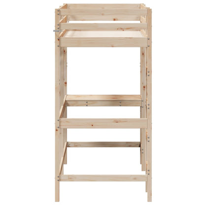Loft Bed without Mattress 75x190 cm Small Single Solid Wood Pine