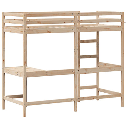 Loft Bed without Mattress 75x190 cm Small Single Solid Wood Pine