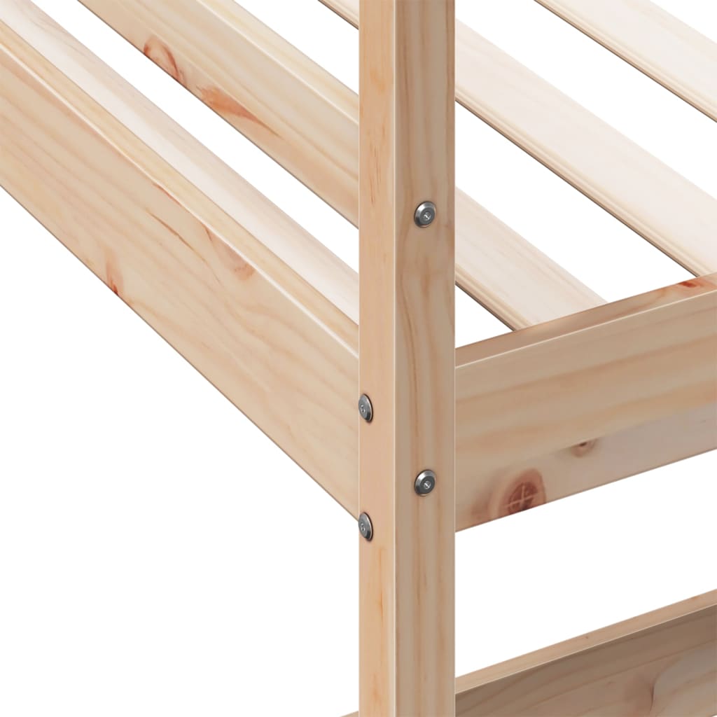 Loft Bed without Mattress 75x190 cm Small Single Solid Wood Pine